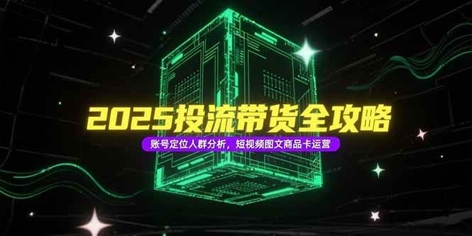 （15233期）2025投流带货全攻略，账号定位人群分析，短视频图文商品卡运营-KAI的视界