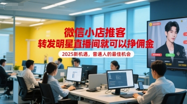 微信小店推客，转发明星直播间就可以挣佣金，2025新机遇，普通人的最佳机会-KAI的视界