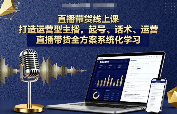 直播带货线上课，打造运营型主播，起号、话术、运营，直播带货全方案系统化学习-KAI的视界