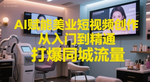 AI赋能美业短视频创作，从入门到精通，打爆同城流量，超级AI工具短视频实操落地-KAI的视界
