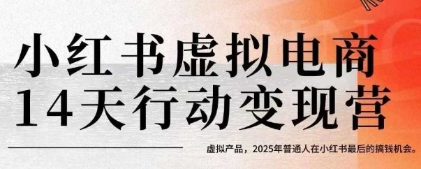 小红书虚拟电商14天变现训练营，虚拟产品，2025年普通人在小红书最后的搞钱机会-KAI的视界