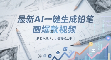 最新AI一键生成铅笔画爆款视频，多平台分发，日 入1k+，小白轻松上手【揭秘】-KAI的视界