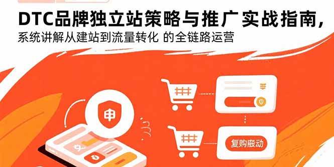 （15818期）DTC品牌独立站策略与推广实战指南，系统讲解从建站到流量转化的全链路运营-KAI的视界