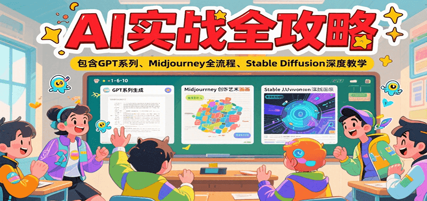AI实战全攻略，包含GPT系列、Midjourney全流程、Stable Diffusion深度教学-KAI的视界