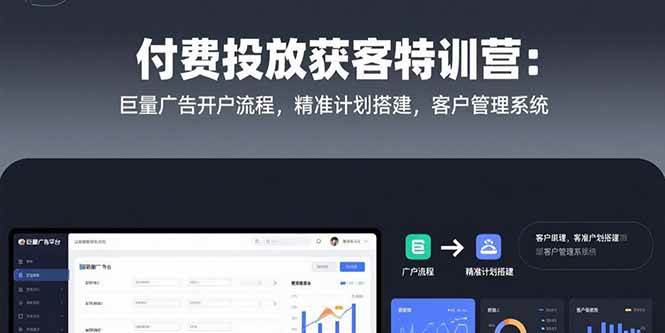 （15426期）付费投放获客特训营：巨量广告开户流程，精准计划搭建，客户管理系统-KAI的视界