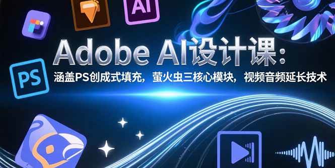 （15469期）Adobe AI设计课：涵盖PS创成式填充，萤火虫三核心模块，视频音频延长技术-KAI的视界
