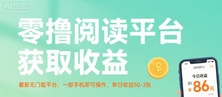 零撸阅读平台获取收益，最新无门槛平台，一部手机即可操作，单日收益50-3张【揭秘】-KAI的视界