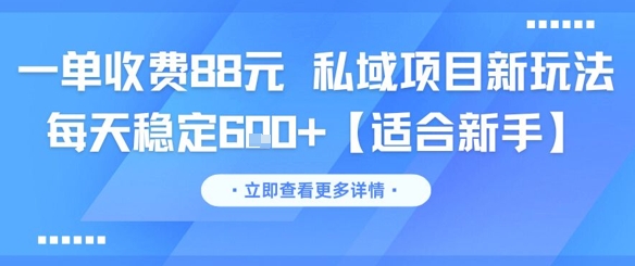 一单收费88元 私域项目新玩法 每天稳定6张+【适合新手】-KAI的视界