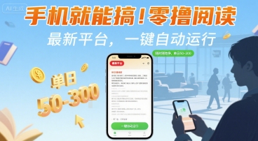 手机就能搞！零撸阅读挂G，最新平台，一键自动运行，随时随地挣，单日50-3张+【揭秘】-KAI的视界