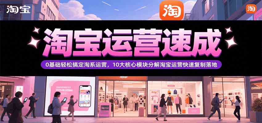 淘宝运营速成，0基础轻松搞定网店运营，10大核心模块分解快速复制落地（更新）-KAI的视界