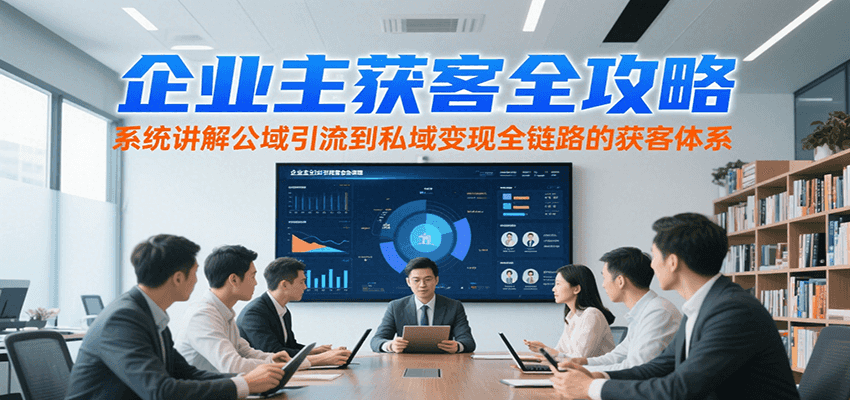 企业主获客全攻略，系统讲解公域引流到私域变现全链路的获客体系-KAI的视界