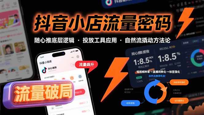（15680期）抖音小店流量密码，随心推底层逻辑，投放工具应用，自然流撬动核心方法论-KAI的视界