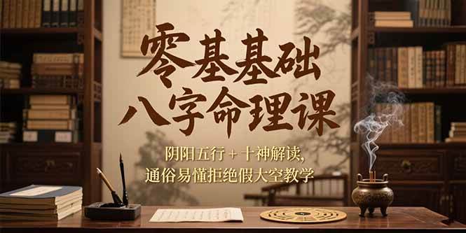 （15283期）零基础八字命理课，阴阳五行+十神解读，通俗易懂拒绝假大空教学-KAI的视界