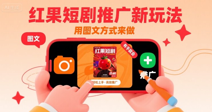 红果短剧推广新玩法，用图文方式来做，有手就会-KAI的视界