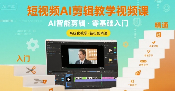 短视频AI剪辑教学视频课，入门到精通-KAI的视界