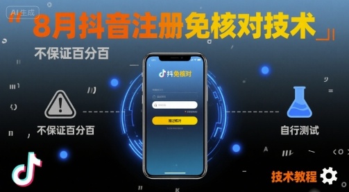 8月抖音注册免核对技术，不保证百分百，自测-KAI的视界