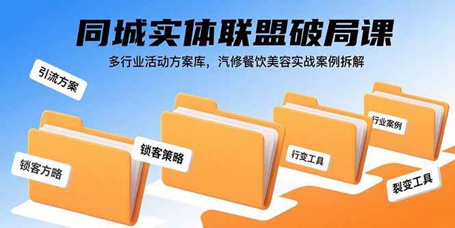 （15833期）同城实体联盟破局课，多行业活动方案库，汽修餐饮美容实战案例拆解-KAI的视界