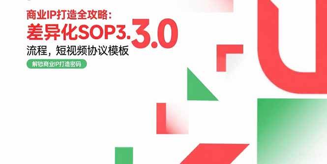（15486期）商业IP打造全攻略：差异化SOP3.0流程，短视频协议模板，婚恋项目实战案例-KAI的视界