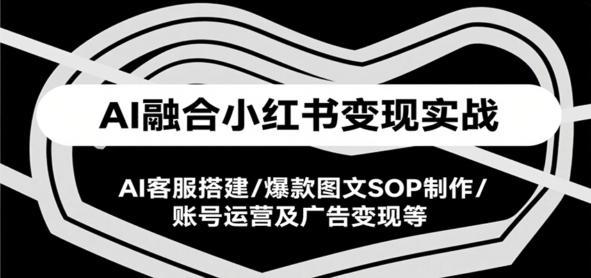 AI融合小红书变现实战课，AI客服搭建/爆款图文SOP制作/账号运营及广告变现等-KAI的视界