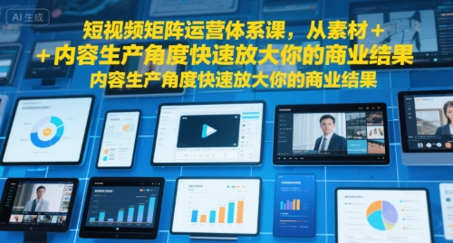 短视频矩阵运营体系课，从素材+内容生产角度快速放大你的商业结果-KAI的视界