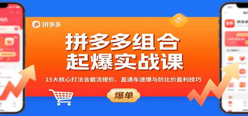 拼多多组合起爆实战课：15大核心打法含截流提价、直通车速爆与防比价盈利技巧-KAI的视界