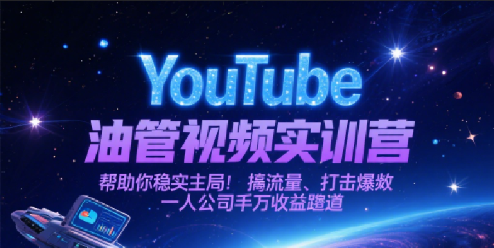 YouTube油管视频实训营，帮助你稳入局、搞流量、打爆款，一人公司千万收益赛道-KAI的视界