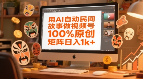 用AI自动民间故事做视频号，100%原创，矩阵日入1k+-KAI的视界