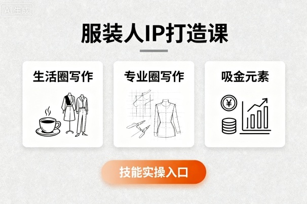 服装人IP打造课，文案创富+生活圈写作+专业圈写作+服装人专属+吸金元素+技能实操-KAI的视界