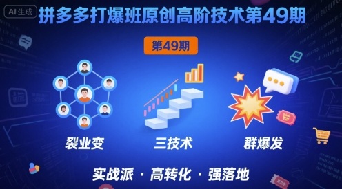 拼多多打爆班原创高阶技术第49期，拼多多裂变+阶梯+群爆-KAI的视界