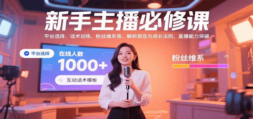 新手主播必修课：平台选择、话术训练、粉丝维系等，解析禁忌与成长法则，突破直播能力-KAI的视界