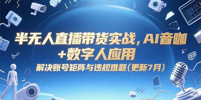 （15280期）半无人直播带货实战，AI音咖+数字人应用 解决账号矩阵与违规难题(更新7月)-KAI的视界