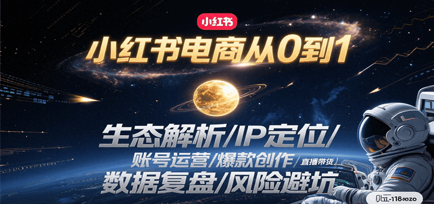 小红书电商从0到1：生态解析/IP定位/ 账号运营/爆款创作/直播带货/数据复盘/风险避坑-KAI的视界