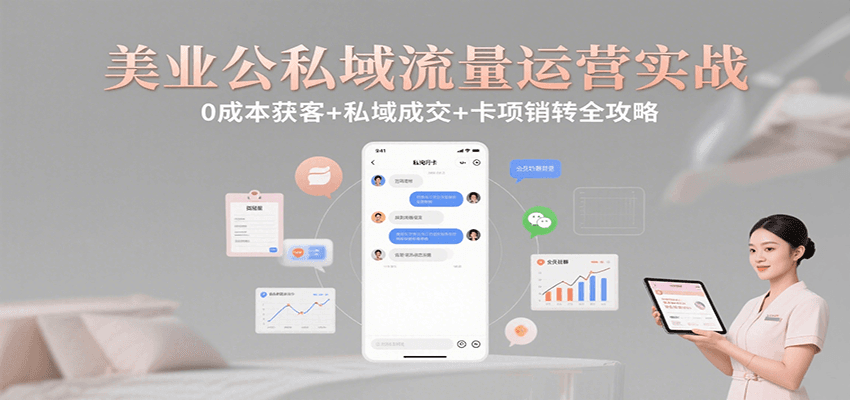 美业公私域流量运营实战：0成本获客+私域成交+卡项销转全攻略-KAI的视界