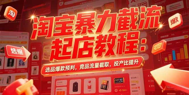 （15468期）淘宝暴力截流起店教程：选品爆款预判，竞品流量截取，投产比提升-KAI的视界