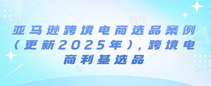 亚马逊跨境电商选品案例(更新2025年7月)，跨境电商利基选品-KAI的视界