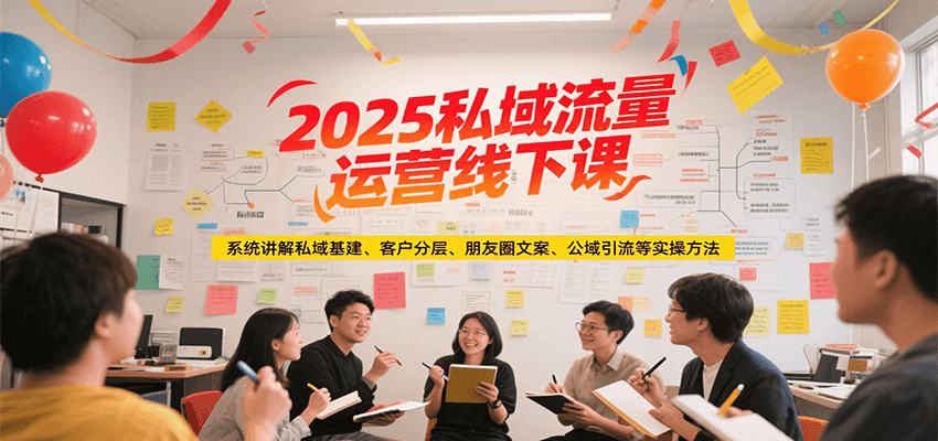 2025私域流量运营线下课，系统讲解私域基建/客户分层/朋友圈文案/公域引流等实操方法-KAI的视界