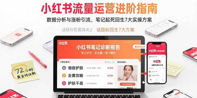 （15827期）小红书流量运营进阶指南，数据分析与涨粉引流，笔记起死回生7大实操方案-KAI的视界