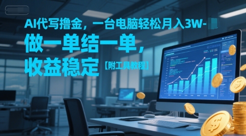 AI代写撸金，一台电脑轻松月入1-3W，做一单结一单，收益稳定【附工具教程】-KAI的视界