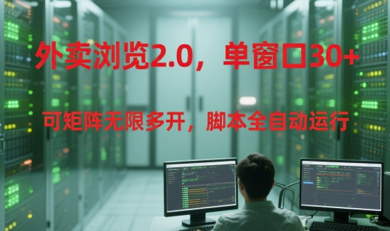 外卖浏览2.0，单窗口30+可矩阵无限多开，脚本全自动运行【揭秘】-KAI的视界