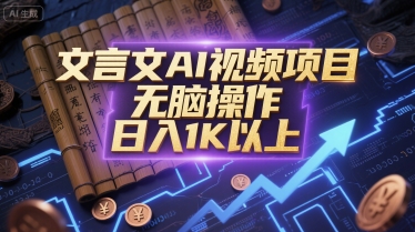 文言文AI视频项目，无脑操作，日入1K以上-KAI的视界