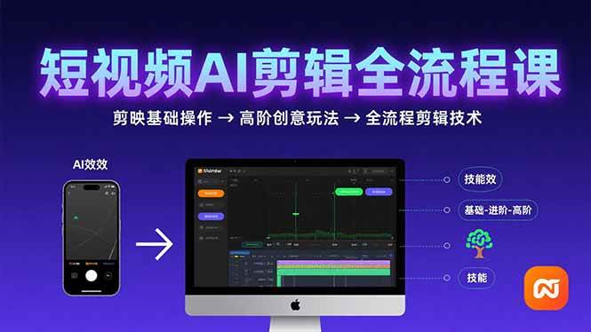 （15647期）短视频AI剪辑技能，从剪映基础操作到高阶创意玩法，全流程剪辑技术-KAI的视界