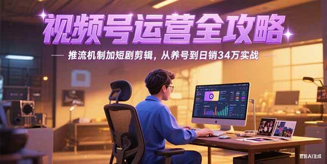 （15217期）2025视频号运营全攻略，推流机制加短剧剪辑，从养号到日销34万实战-KAI的视界