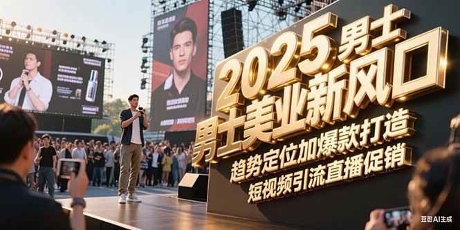 2025男士美业新风口，趋势定位加爆款打造，短视频引流直播促销-KAI的视界