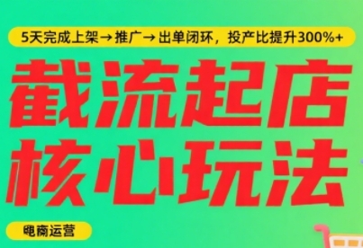 淘宝截流快速起店玩法，掌握暴力快速起店的流程，5天完成上架-推广-出单闭环-KAI的视界
