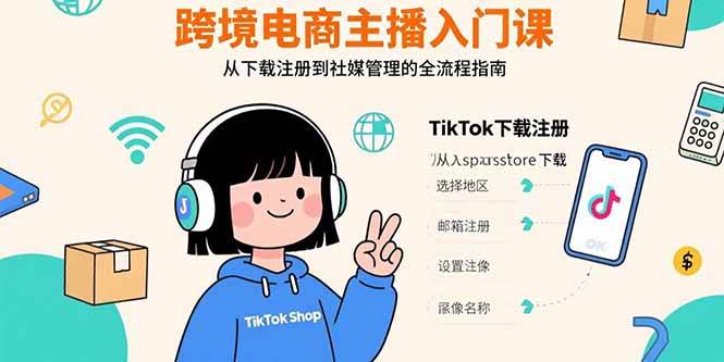 （15708期）跨境电商主播入门课，TikTok下载注册，支付工具配置，社媒账号管理全流程-KAI的视界