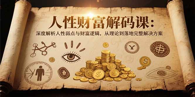 （15434期）人性财富解码课6.0：深度解析人性弱点与财富逻辑，理论到落地完整解决方案-KAI的视界