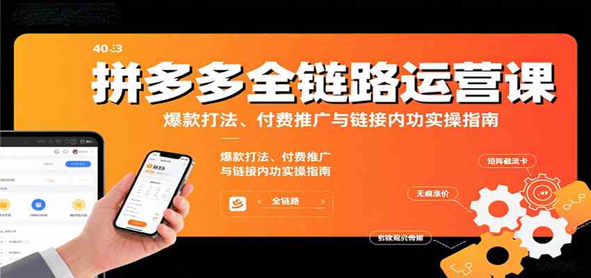 拼多多全链路运营课，爆款打法、付费推广与链接内功实操指南-KAI的视界