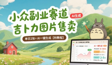 小众副业赛道 吉卜力图片售卖 单日2张+ AI一键生成【附教程】-KAI的视界