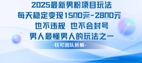 2025最新男粉项目玩法每天变现1k+也不违规也不会封号男人最懂男人的玩法-KAI的视界