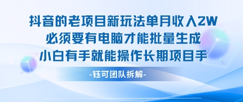 老项目新玩法单月收入2W小白有手就能操作长期项目-KAI的视界